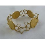 9ct yellow gold and four sovereign bracelet, approx total weight 42.7g