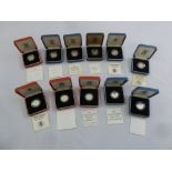 A quantity of GB silver proof coins in original packaging all with COAs, 4 Piedfort, 7 proof (11)