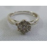 18ct white gold and diamond cluster ring, approx total weight 2.3g