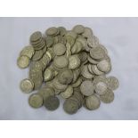 A quantity of pre 1947 silver half crowns, approx 1.8 kg