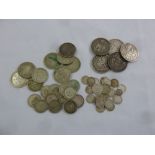 A quantity of pre 1947 silver coins