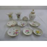 A quantity of Meissen porcelain to include vases, dishes and a covered dish (10)