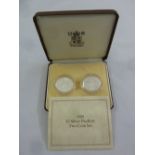 A cased set of silver Piedfort œ2 coins 1989 Bill of Rights and Claim of Rights all in fitted