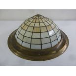 An Art Deco style silver plated and lead ceiling light of domed panelled form, A/F