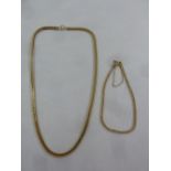 9ct gold fancy link necklace and matching bracelet, approx total weight 12.7g