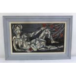 Karl Barrie framed oil on panel of a recumbent lady, signed and dated bottom right, 40 x 73cm