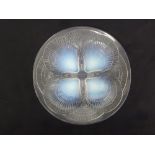 Rene Lalique Opalescent Coquilles glass charger circa 1930, 29.5cm diameter, signed R Lalique France
