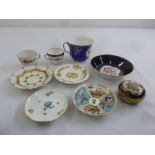 A quantity of Meissen porcelain to include a circular covered dish, cups and saucers (9)