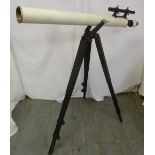 A Charles Franck limited of Glasgow long range telescope on tripod stand to include two additional