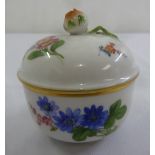 Meissen sugar bowl and cover with floral finial