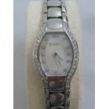 Ebel ladies stainless steel and diamond wristwatch, to include insurance valuation and original