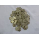 A quantity of pre 1947 silver two shillings, approx 760g