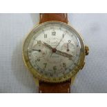 Breitling Chronomat 18ct yellow gold chronograph, circa 1940 with two subsidiary dials