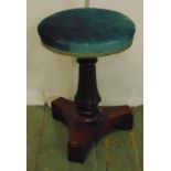 A Victorian piano stool on triform base