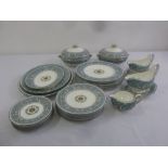 Wedgwood Turquoise Florentine dinner service for eight place settings to include plates, serving