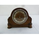 A Mahogany mantle clock two train movement in oak case