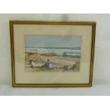 Ashton Cannell 1927-1994 framed and glazed watercolour of Sennen Cove Cornwall, signed bottom right,