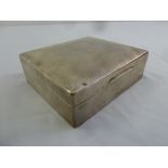 A silver cigar box, plain rectangular, cedar wood lining with hinged cover, London 1934