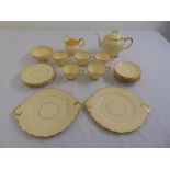 Paragon tea service to include milk jug, sugar bowl, cups, saucers, plates and a Sutherland teapot