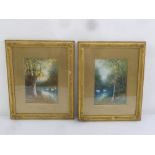 H. Sinclair two framed and glazed watercolours titled Burnham Beeches and Henley on Thames, signed