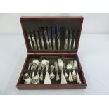 A canteen of silver plated flatware for ten place settings to include fish eaters and carvers