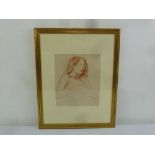 Paul Maze framed and glazed sketch of a female figure, signed bottom left from a private