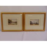 C. Lyons 1849 a pair of framed and glazed watercolours of landscapes signed bottom right, 9 x 14.
