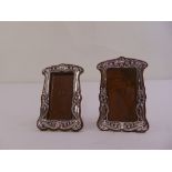 Two Art Nouveau style photograph frames with hallmarked silver mounts