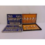 A quantity of continental silver plated flatware in fitted cases