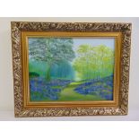 Mary Byrne framed oil on canvas of the New Forest, signed bottom right, 29 x 39cm