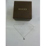 Gucci 18ct white gold and diamond pendant necklace, to include original packaging, approx total