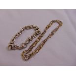 Silver fancy link bracelet and a silver and silver gilt chain