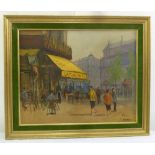 A. Lourens framed oil on canvas of a Parisienne street scene, signed bottom right, 39.5 x 49.5cm