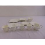 Shelley Dainty White pattern part teaset to include plates, cups, sugar bowl and milk jug (21)