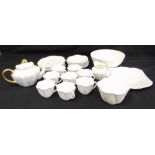 Shelley porcelain teaset for eight place settings to include teapot, milk jug, sugar bowl, plates,