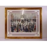 L.S. Lowry framed and glazed limited edition 17/88 lithographic print titled The Prayer Meeting,