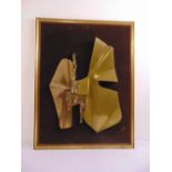 Giovanni Schoeman framed multi-colour metal abstract sculpture, 80.5 x 62.5cm