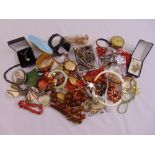 A quantity of costume jewellery to include rings, necklaces, bracelets and pendants