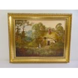 Ronald Horsewell framed oil on canvas of a country cottage, signed bottom right, 44 x 59cm