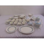 Royal Doulton Counterpoint dinner service to include cups, saucers, plates, coffee pot, teapot and