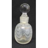 An Art Deco William Sandon glass perfume bottle with drop stopper, signed to the base