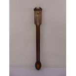 Comitti of Holborn mahogany and brass mercury stick barometer, A/F