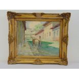 Jose Marques Campoa framed and glazed watercolour of an Italian street scene, signed and dated
