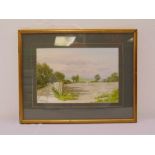 Norman Chesworth framed and glazed watercolour of a country landscape, signed bottom left, 16 x