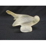 Lalique glass paperweight in the form of a sparrow, marks to the base