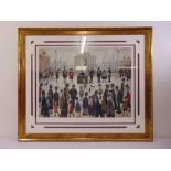 L.S. Lowry framed and glazed limited edition lithographic print titled The Prayer Meeting 17/88,