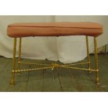 A mid 20th century gilt metal dressing table stool
