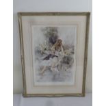 Gordon King framed and glazed limited edition lithographic print titled Lost in Thought 441/850,