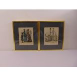 Five framed and glazed polychromatic fashion plates from the late 19th century, 28 x 22.5cm each