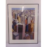 Andrew Burgess framed and glazed image of New York, signed bottom right, 78 x 56cm